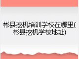 彬县挖机培训学校在哪里(彬县挖机学校地址)