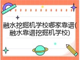 融水挖掘机学校哪家靠谱(融水靠谱挖掘机学校)
