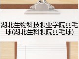 湖北生物科技职业学院羽毛球(湖北生科职院羽毛球)