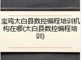 宝鸡太白县数控编程培训机构在哪(太白县数控编程培训)