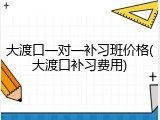 大渡口一对一补习班价格(大渡口补习费用)