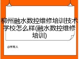 柳州融水数控维修培训技术学校怎么样(融水数控维修培训)