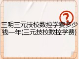 三明三元技校数控学费多少钱一年(三元技校数控学费)