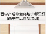 西宁产后修复师培训哪里好(西宁产后修复培训)
