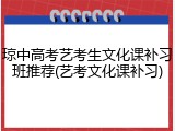 琼中高考艺考生文化课补习班推荐(艺考文化课补习)