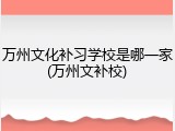 万州文化补习学校是哪一家(万州文补校)