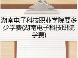 湖南电子科技职业学院要多少学费(湖南电子科技职院学费)