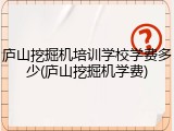 庐山挖掘机培训学校学费多少(庐山挖掘机学费)
