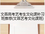 文昌高考艺考生文化课补习班推荐(文昌艺考文化课班)