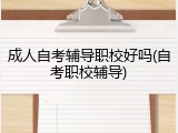 成人自考辅导职校好吗(自考职校辅导)