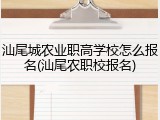 汕尾城农业职高学校怎么报名(汕尾农职校报名)
