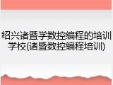 绍兴诸暨学数控编程的培训学校(诸暨数控编程培训)