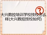 大兴数控培训学校技校怎么样(大兴数控技校如何)