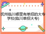 抚州临川哪里有单招的大专学校(临川单招大专)