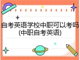 自考英语学校中职可以考吗(中职自考英语)