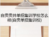 自贡贡井单招集训学校怎么样(自贡单招集训校)