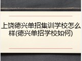 上饶德兴单招集训学校怎么样(德兴单招学校如何)