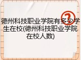 德州科技职业学院有多少学生在校(德州科技职业学院在校人数)