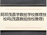 阿坝茂县学数控学校推荐技校吗(茂县数控技校推荐)