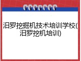 汨罗挖掘机技术培训学校(汨罗挖机培训)