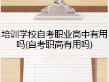 培训学校自考职业高中有用吗(自考职高有用吗)