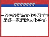 三沙南沙群岛文化补习学校是哪一家(南沙文化学校)