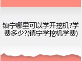 镇宁哪里可以学开挖机?学费多少?(镇宁学挖机学费)
