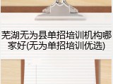 芜湖无为县单招培训机构哪家好(无为单招培训优选)