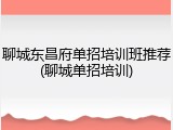 聊城东昌府单招培训班推荐(聊城单招培训)