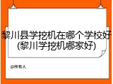 黎川县学挖机在哪个学校好(黎川学挖机哪家好)