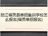 怒江福贡县单招集训学校怎么报名(福贡单招报名)