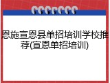 恩施宣恩县单招培训学校推荐(宣恩单招培训)