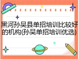 黑河孙吴县单招培训比较好的机构(孙吴单招培训优选)
