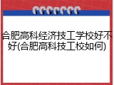 合肥高科经济技工学校好不好(合肥高科技工校如何)
