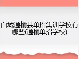 白城通榆县单招集训学校有哪些(通榆单招学校)