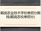 鹤岗农业技术学校单招分数线(鹤岗农校单招分)