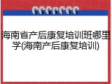 海南省产后康复培训班哪里学(海南产后康复培训)
