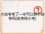 大自考考了一半可以转小自考吗(自考转小考)
