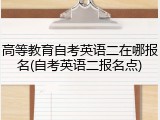 高等教育自考英语二在哪报名(自考英语二报名点)