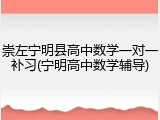崇左宁明县高中数学一对一补习(宁明高中数学辅导)