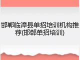 邯郸临漳县单招培训机构推荐(邯郸单招培训)