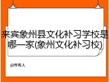 来宾象州县文化补习学校是哪一家(象州文化补习校)