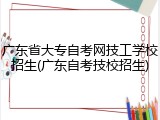 广东省大专自考网技工学校招生(广东自考技校招生)
