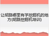 让胡路哪里有学挖掘机的地方(胡路挖掘机培训)