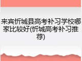 来宾忻城县高考补习学校哪家比较好(忻城高考补习推荐)