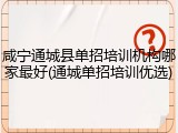 咸宁通城县单招培训机构哪家最好(通城单招培训优选)