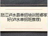 怒江泸水县单招培训班哪家好(泸水单招班推荐)