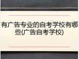 有广告专业的自考学校有哪些(广告自考学校)