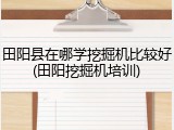田阳县在哪学挖掘机比较好(田阳挖掘机培训)