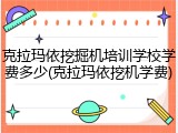 克拉玛依挖掘机培训学校学费多少(克拉玛依挖机学费)